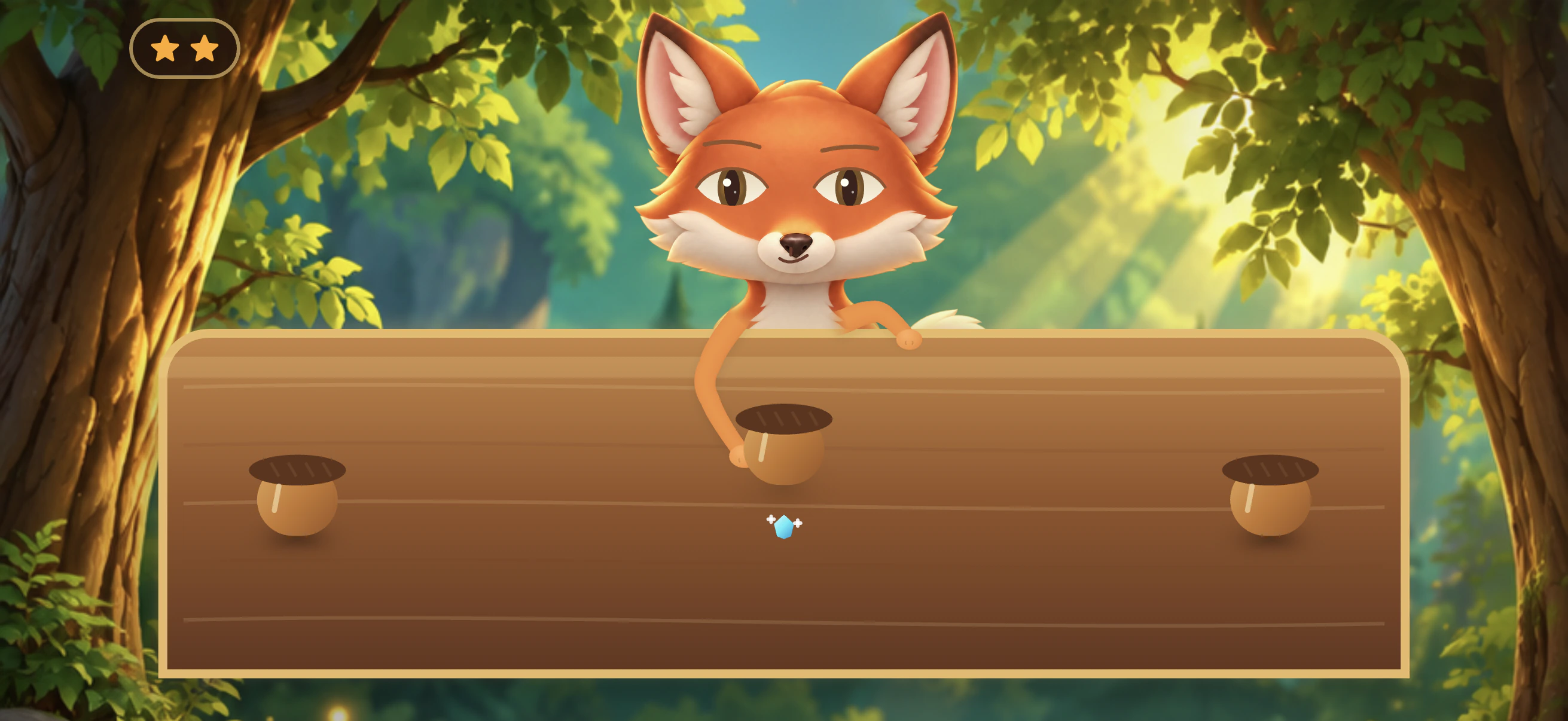 Fox Treasure Chest — treasure revealed under the raised cover
