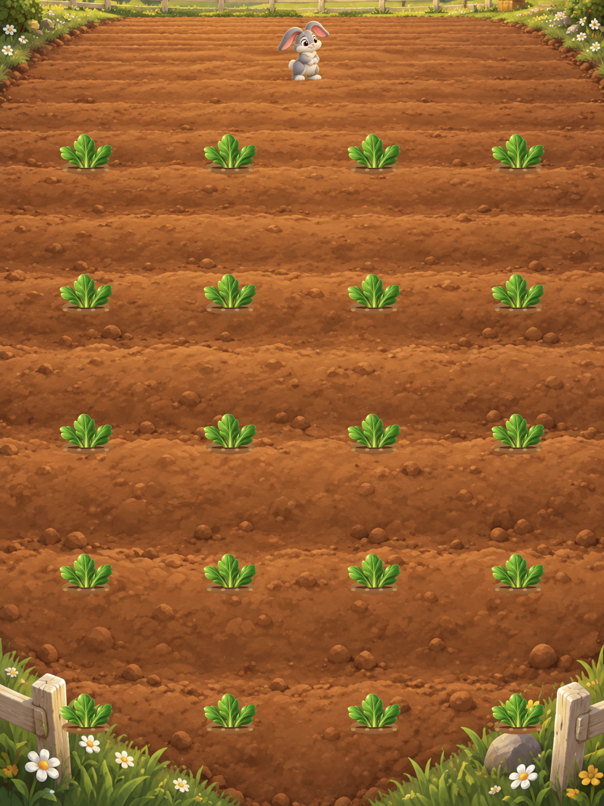 Rabbit Carrot Roulette — carrots waiting to be pulled